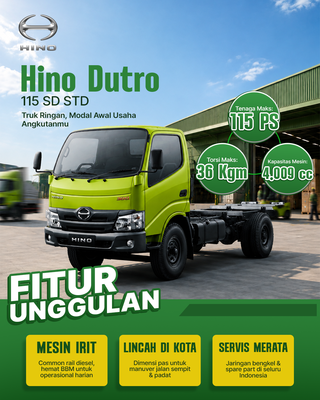DEALER HINO INDONESIA - HINO DUTRO 115 SD STD — ANDAL UNTUK BISNIS ANDA